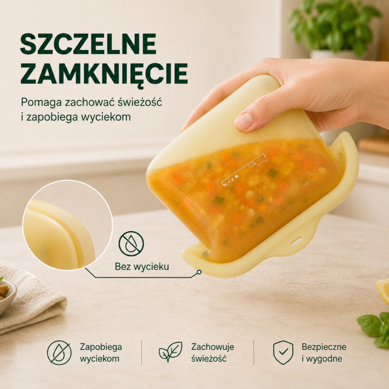 Szczelne zamknięcie zintegrowane z pojemnikiem, bez osobnej pokrywki