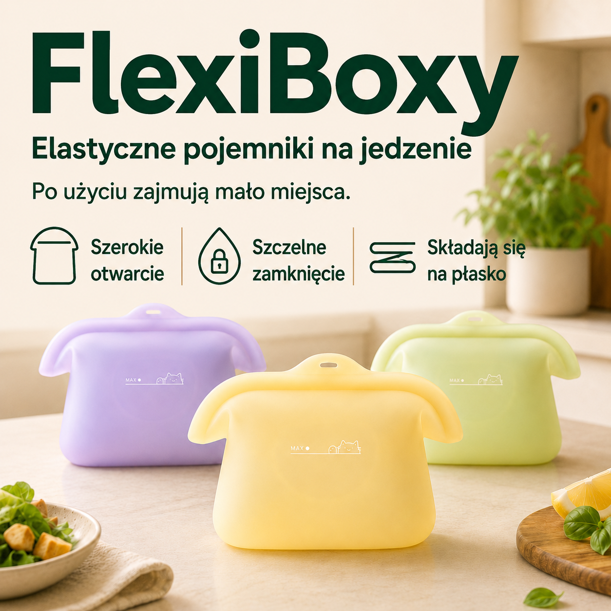 FlexiBoxy – składane pojemniki na jedzenie